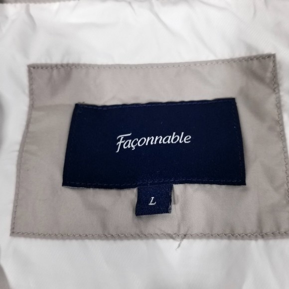 Faconnable Lightweight Cargo Windbreaker Zip Jacket Light Gray Modern Mens Large - Picture 7 of 10